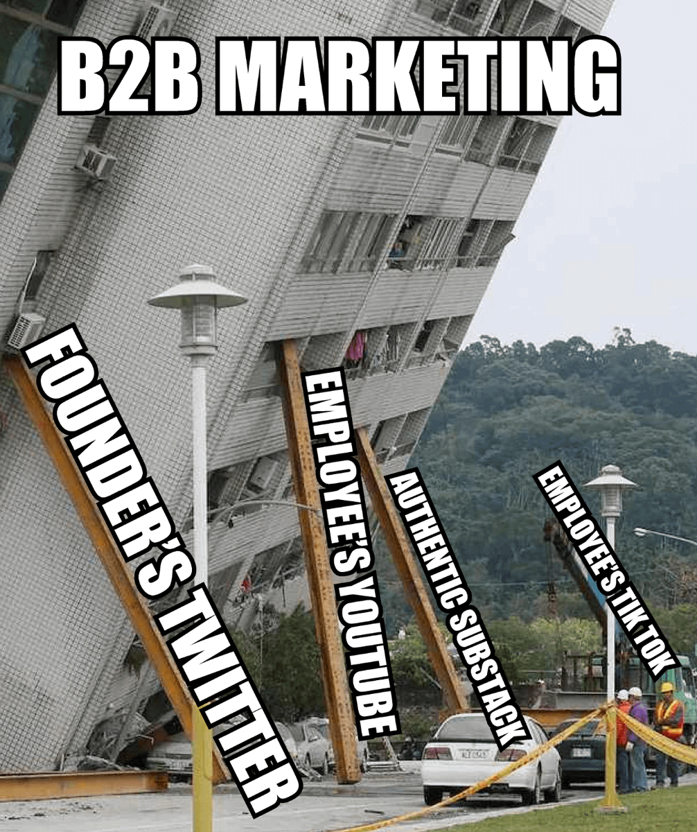 There is a massive shift happening in B2B Marketing. Traditional channels are slowly dying and replaced by more direct, authentic ones. People follow people they trust, not companies Company newsletters & SEO are being replaced with more individual and authentic channels, like…