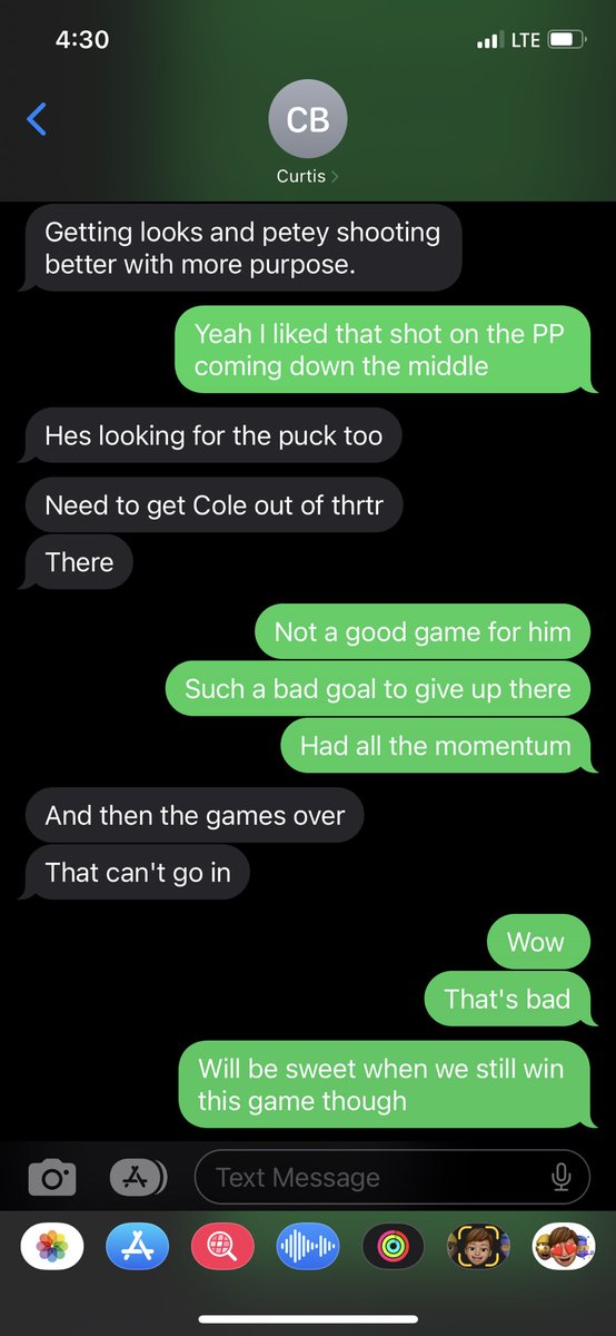 Big_Al_Guy's tweet photo. @ChrisConte79 This exchange occurred between my buddy and I after the Oilers scored to make it 3-1 and 4-1. I still had belief! #Canucks https://t.co/s5RCnUHlc6