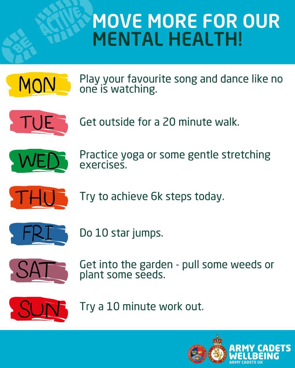 Why not move more for Mental Health week on the 13-19 May? Small things make a big difference.