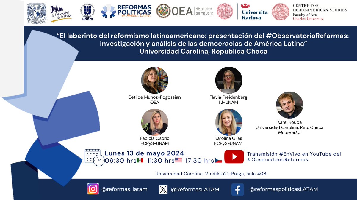 3/ Don’t miss the presentation of the Observatorio de Reformas Electorales with the great @flaviafrei @KarolinaGilasand @BeticaMunozPogo. This is a an importnat onogoing joint project of the @OAS_officialand @IIJUNAM. Be amazed by the maze of Latin Amrican political reforms. ..🧵