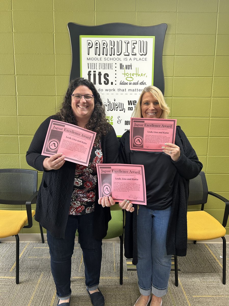 Great recognizing <a href="/ParkviewASD/">Parkview Middle</a> staff with Jaguar Excellence awards for the month of April. #AshwaubenonSD #WellDeserved #WeAreASD #StrongerTogether