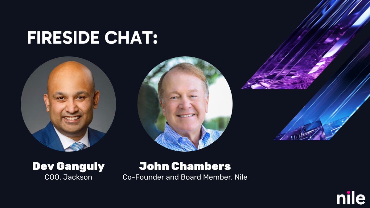 How is #AI impacting digital #CustomerExperiences and the future of enterprise #IT infrastructure? Dev Ganguly, COO of @JacksonNational joins @JohnTChambers, Co-Founder and Board Member of Nile to discuss what the future holds in this fireside chat 👉 okt.to/hR6iTm