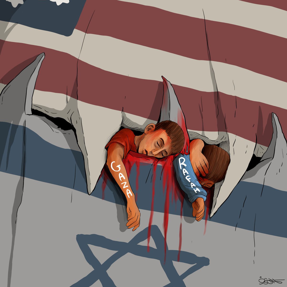 Karikatür dilinden hakikat: 

'Gazzeli çocuklar'

 #GazaGenocide