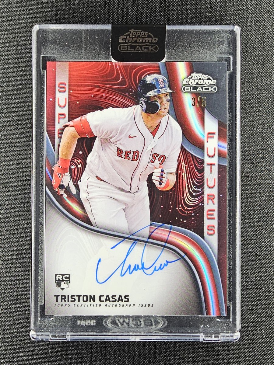 #tankstax til TONIGHT! $4 flat shipping 

Triston Casas 2023 topps chrome black super futures red Refractor rc auto /5

$500 (only sale 630)