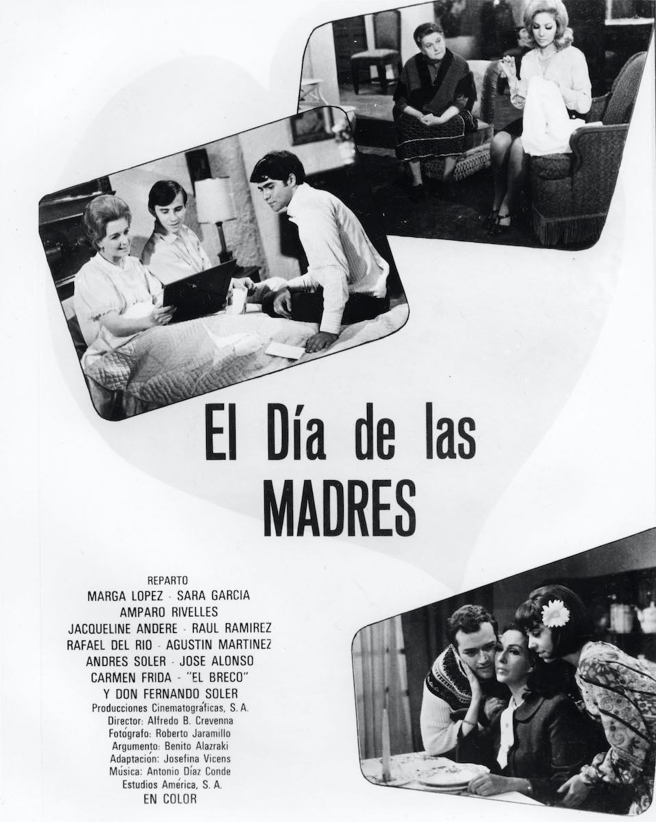 #CineHistoria “El día de las madres” es un filme mexicano de finales de la década de 1960, estelarizada por Sara García, Amparo Rivelle y Marga López. En el filme, los hijos de las protagonistas aprovechan la festividad del 10 de mayo para reconocer el amor incondicional.