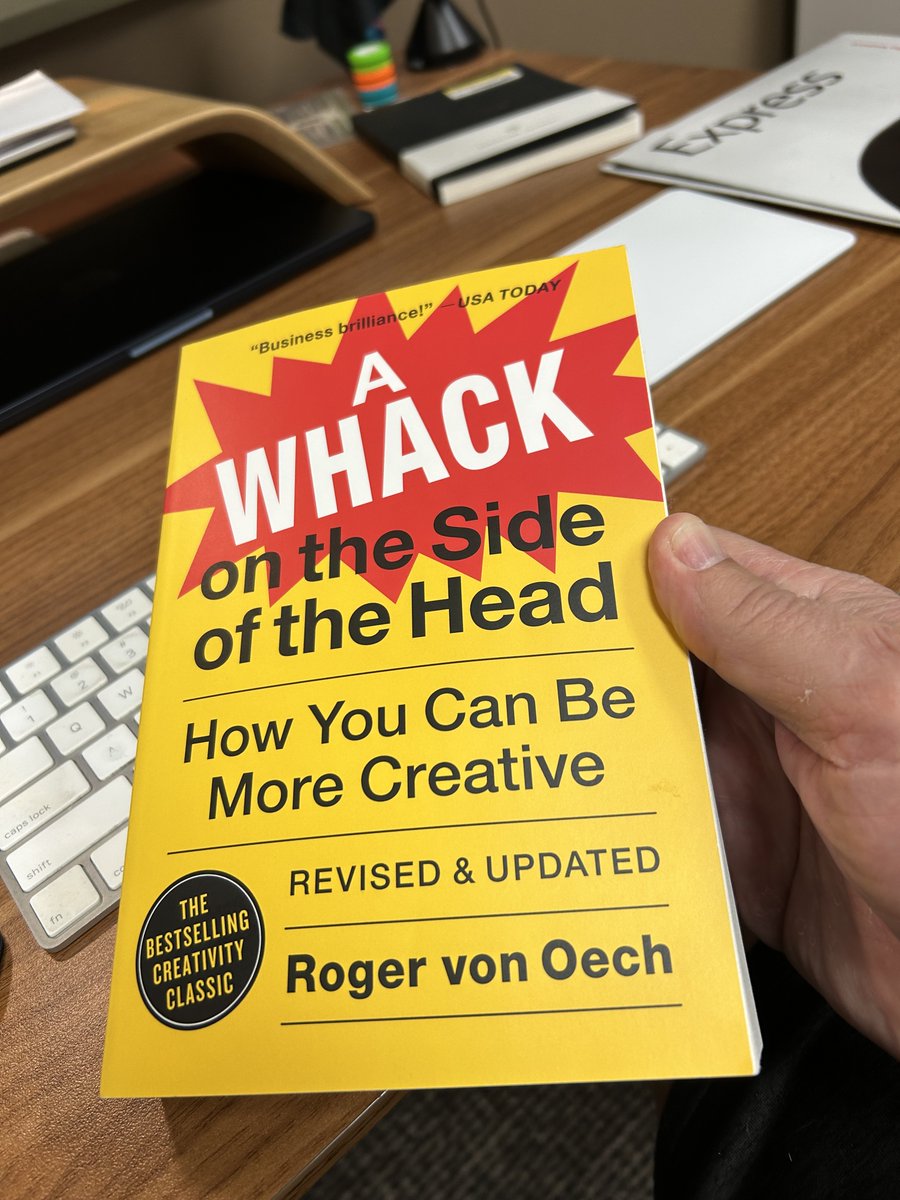 Generous and kind @RogervonOech sent me the latest edition of his creativity classic. I know first hand the people and careers this one book has rescued and grown. Get it! Read it! Share it w/others! #creativity #innovation #leader