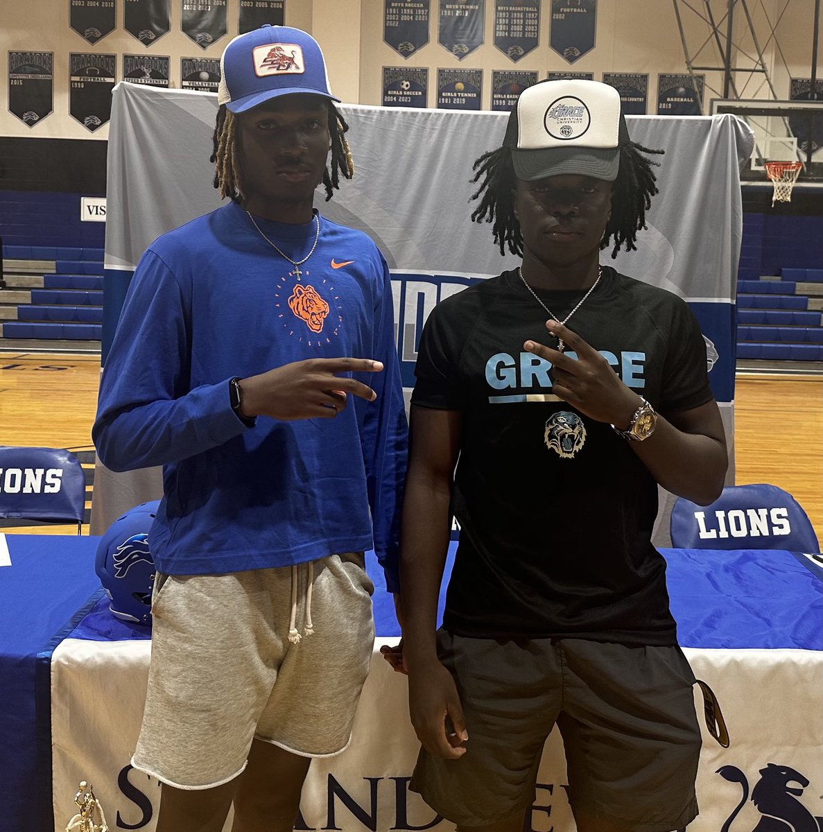 St. Andrew’s signings: Richaard Williams (left) signed w/Savannah State football, and Jaylen Sheppard will play basketball at Grace Christian University in Michigan ⁦<a href="/sassportsinfo/">St. Andrew’s Athletics (Sports Informtion)</a>⁩ ⁦<a href="/SavannahStateFB/">Savannah State Football</a>⁩