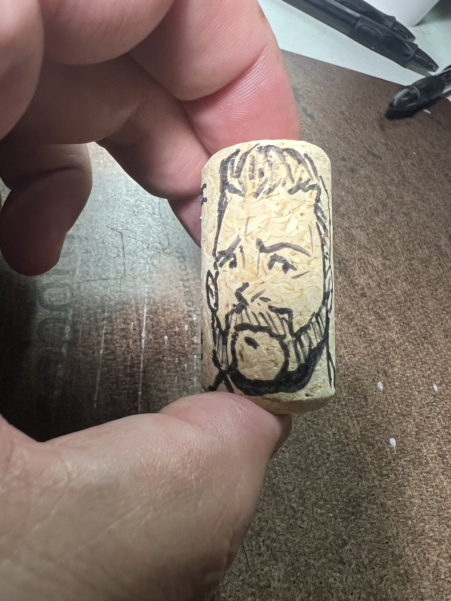 I give you @WWESheamus drawn on a wine Cork