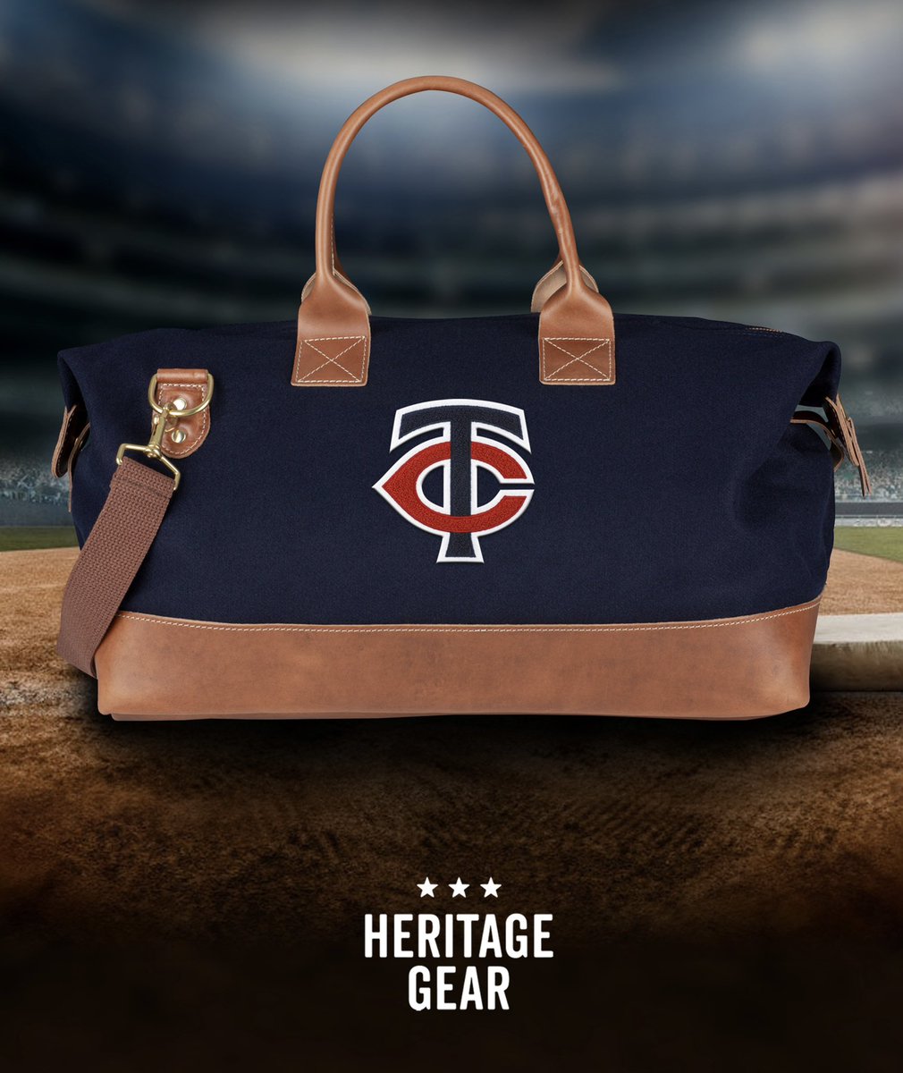 Winning streaks and warm days in May call for a bag to celebrate. Get your @Twins weekender today! It’s an heirloom that lasts a lifetime and showcases your favorite Minnesota baseball team.

Get yours today: heritagegear.com/collections/mi…
