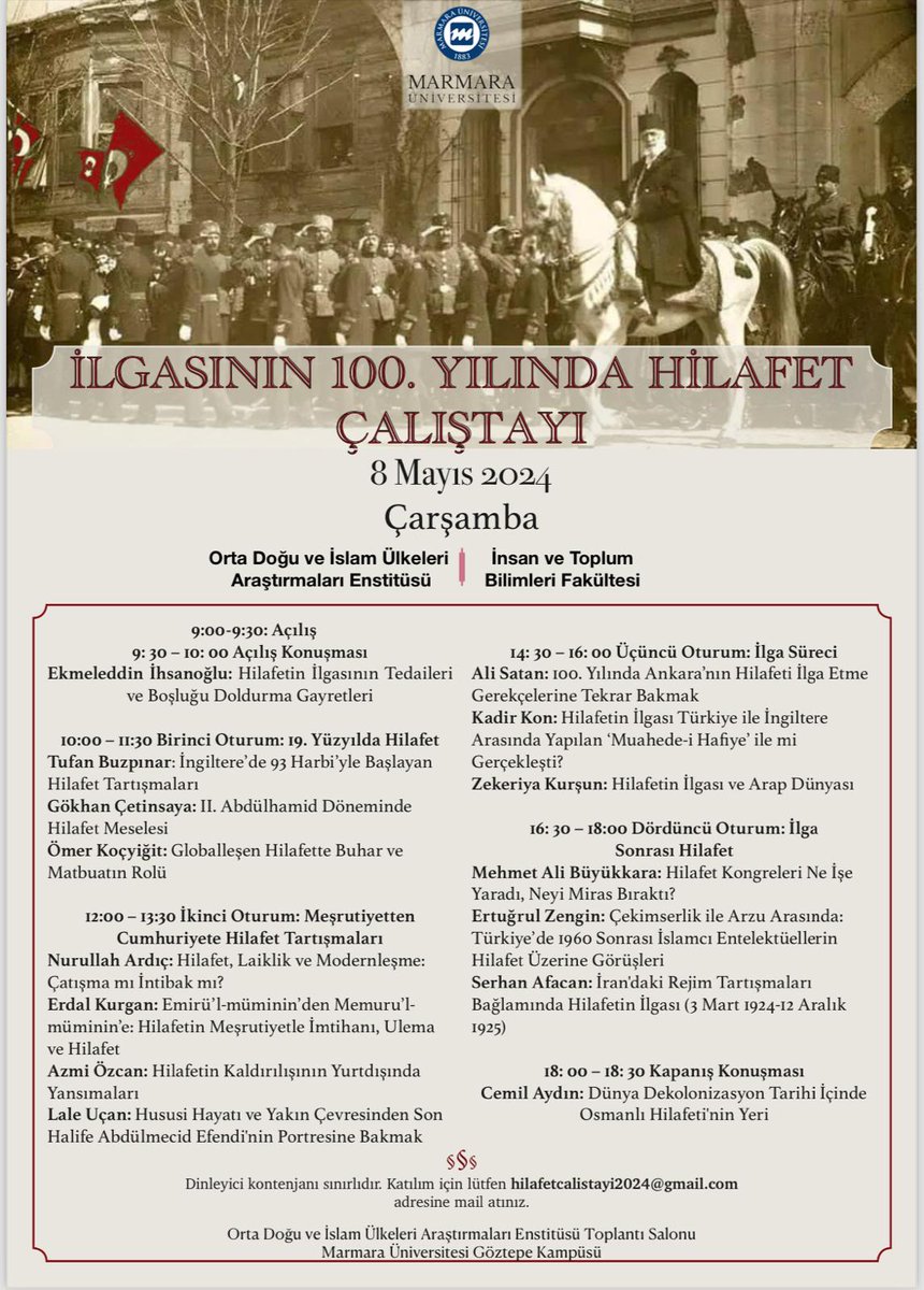 📌Hilafet gibi bir konuyu en azından belli bir tarihsel vasattan ele almak istiyorsun. Ama ''IŞİD'in Hilafet İlanı ve 21.Yüzyılda Modern Devlet Anlayışının Cihatçı Selefî Kurumsallaşmalara Etkisi'' gibi bir sunumun yok. 📌Dolayısıyla Osmanlı ''hilafeti'' ile sınırlı bir