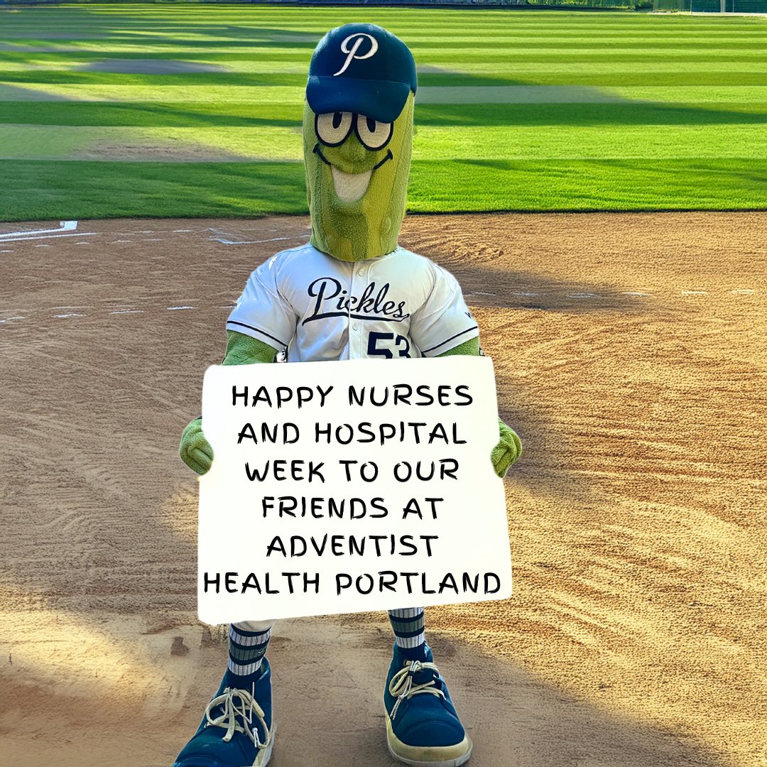 Dillon and the Portland Pickles wish a happy nurses and hospital week to our amazing partners at Adventist Health Portland! Looking forward to another great season with them! 💙⚾️