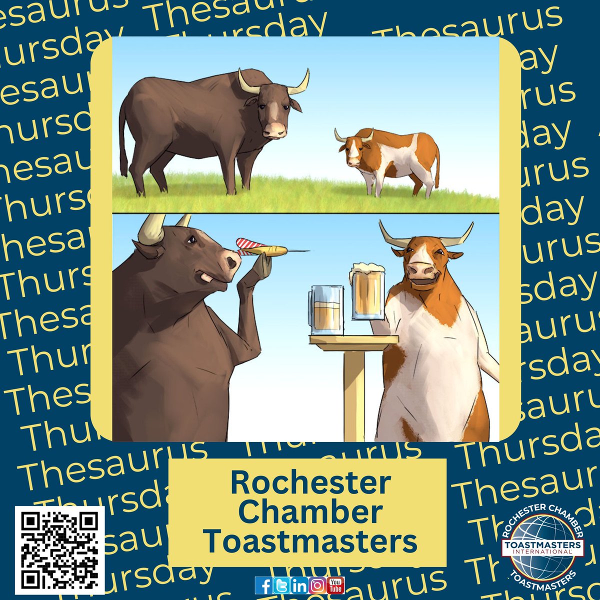 Thesaurus Thursday - Just like good cows, great #Toastmasters meetings are “Convivial” (def) friendly; agreeable; genial, companionable, sociable #rochmn  #mn #rochester_mn  #minnesotas_rochester #publicspeaking  #neighborshare #neighborstory #wordofday #convivial
