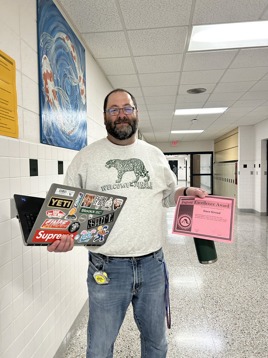 Great recognizing <a href="/AshwaubenonHS/">Ashwaubenon High</a> staff with Jaguar Excellence awards for the month of April. #AshwaubenonSD #WellDeserved #WeAreASD #StrongerTogether