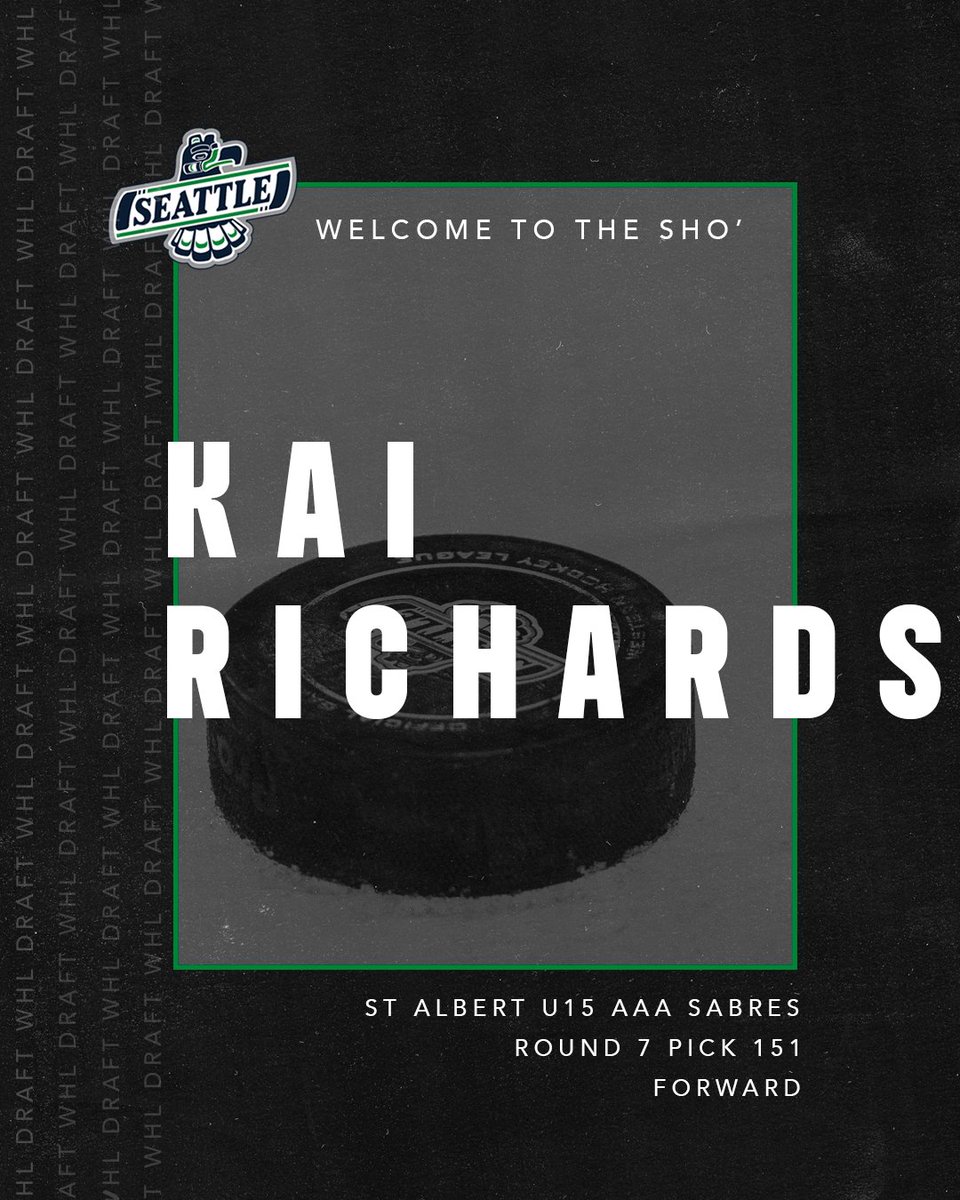 SeattleTbirds's tweet photo. Pick #151 is in and the Thunderbirds have selected Kai Richards from St. Albert U15 AAA Sabres!

Welcome to the Sho' Kai! https://t.co/VlQT7tZyZf