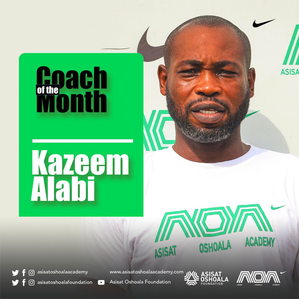 Staff of the Month (Head Coach Alabi Kazeem): 🏆 We're thrilled to honor Head Coach Alabi Kazeem as our Staff of the Month for April 2024! His unwavering dedication, availability, and passion for nurturing future female superstars are truly commendable. #StaffOfTheMonth