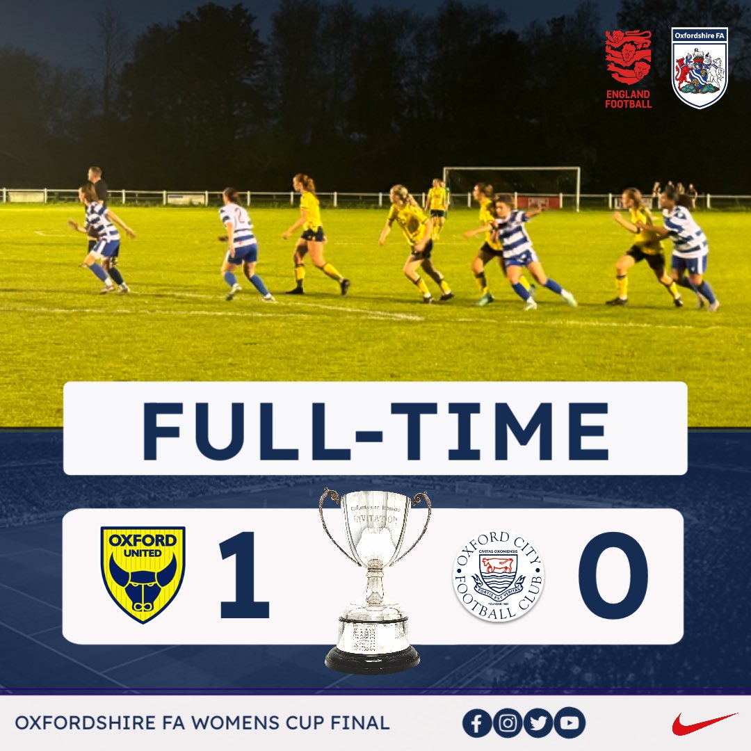Full time! Congratulations to @OfficialOUWFC who win the Women’s Cup!