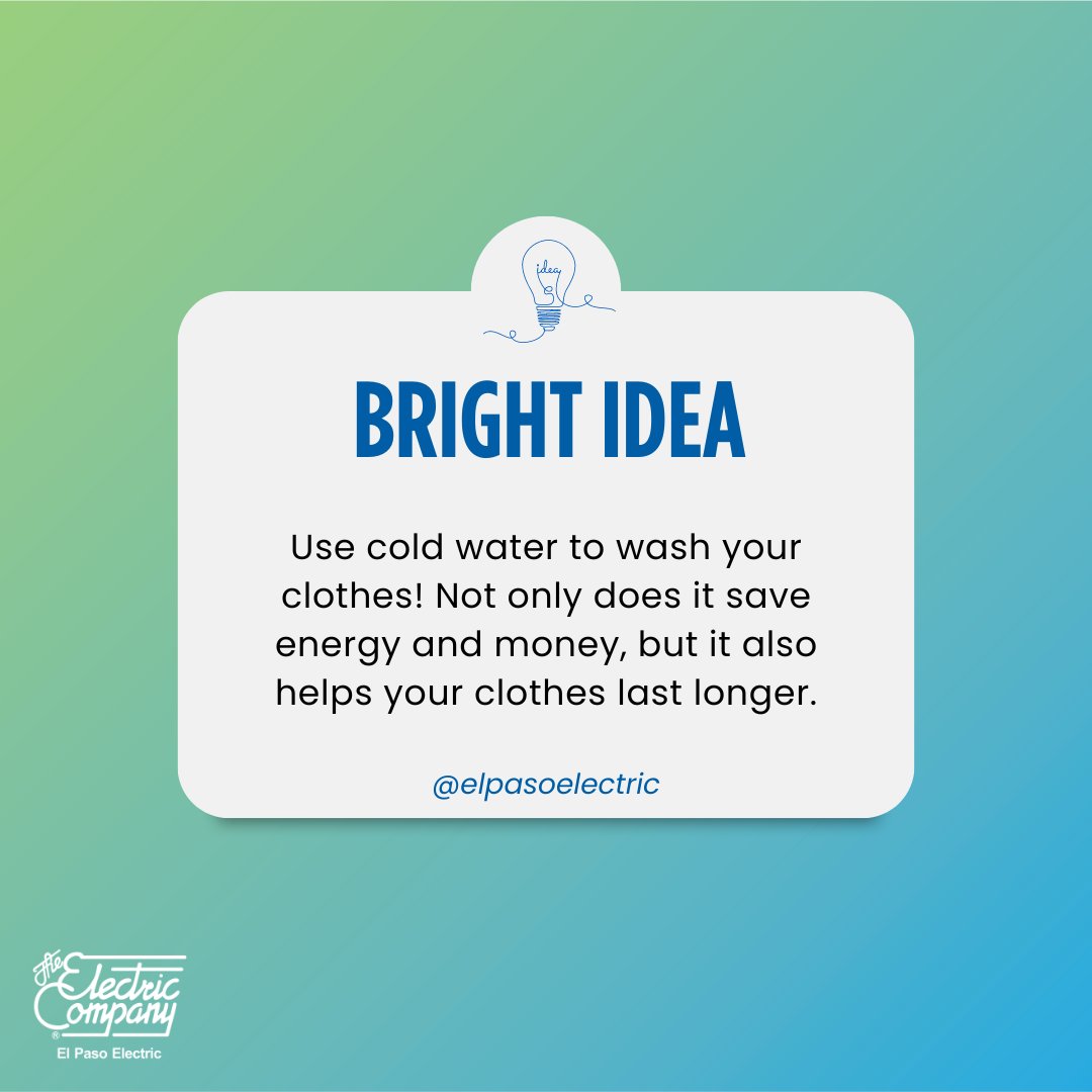 👀 Did you know that about 90% of the energy used by a washing machine goes towards heating the water? 🫧 Washing your clothes with cold water not only saves energy but also helps your clothes last longer. Save money by running mostly cold washes! 👏 #EPElectric