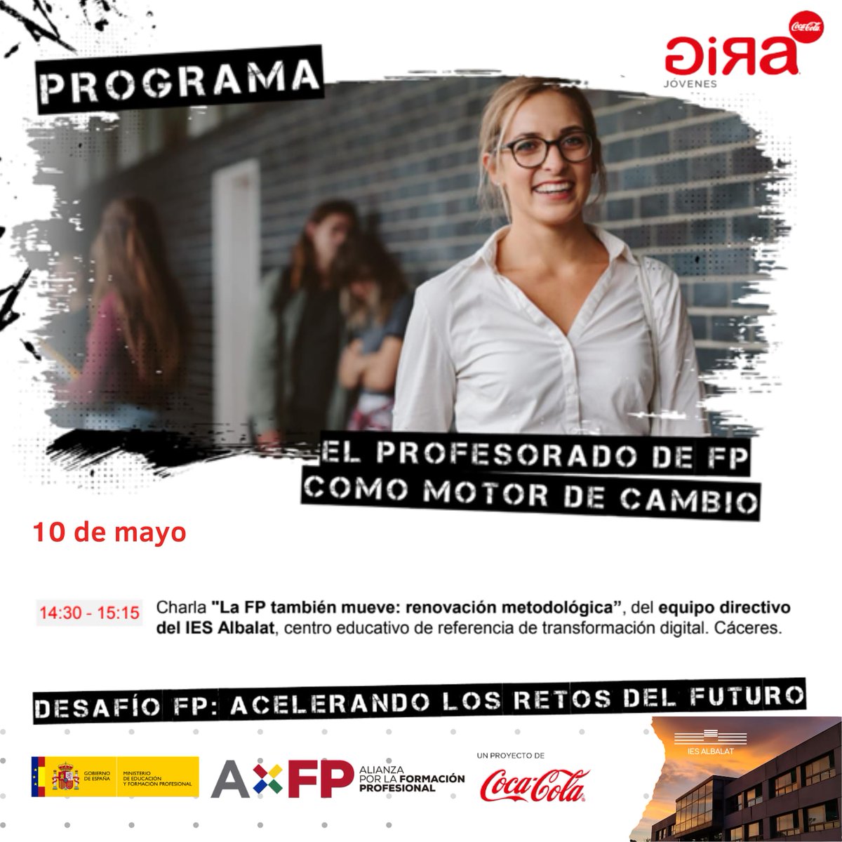 Carolina Molina Fernández (@esticomitia_c) on Twitter photo Mañana, 10 de mayo, tres miembros del equipo directivo acudimos al encuentro #GiraJóvenes de <a href="/CocaCola_es/">Coca-Cola España</a> a contar cómo el profesorado de FP ha sido clave en el proceso de renovación del <a href="/iesalbalat/">IES Albalat</a>. Un orgullo hablar de nuestro IES en foros en que se valoran buenas prácticas. Mañana, 10 de mayo, tres miembros del equipo directivo acudimos al encuentro #GiraJóvenes de <a href="/CocaCola_es/">Coca-Cola España</a> a contar cómo el profesorado de FP ha sido clave en el proceso de renovación del <a href="/iesalbalat/">IES Albalat</a>. Un orgullo hablar de nuestro IES en foros en que se valoran buenas prácticas.