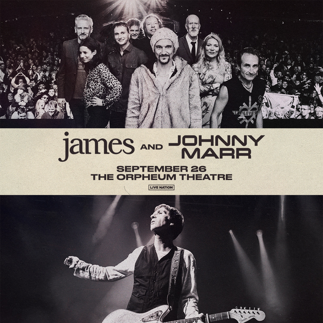 Due to high demand a second show has been added! See James & Johnny Marr when they come to The Orpheum Theatre on September 26! Tickets go on sale tomorrow at 10am on Ticketmaster.com!