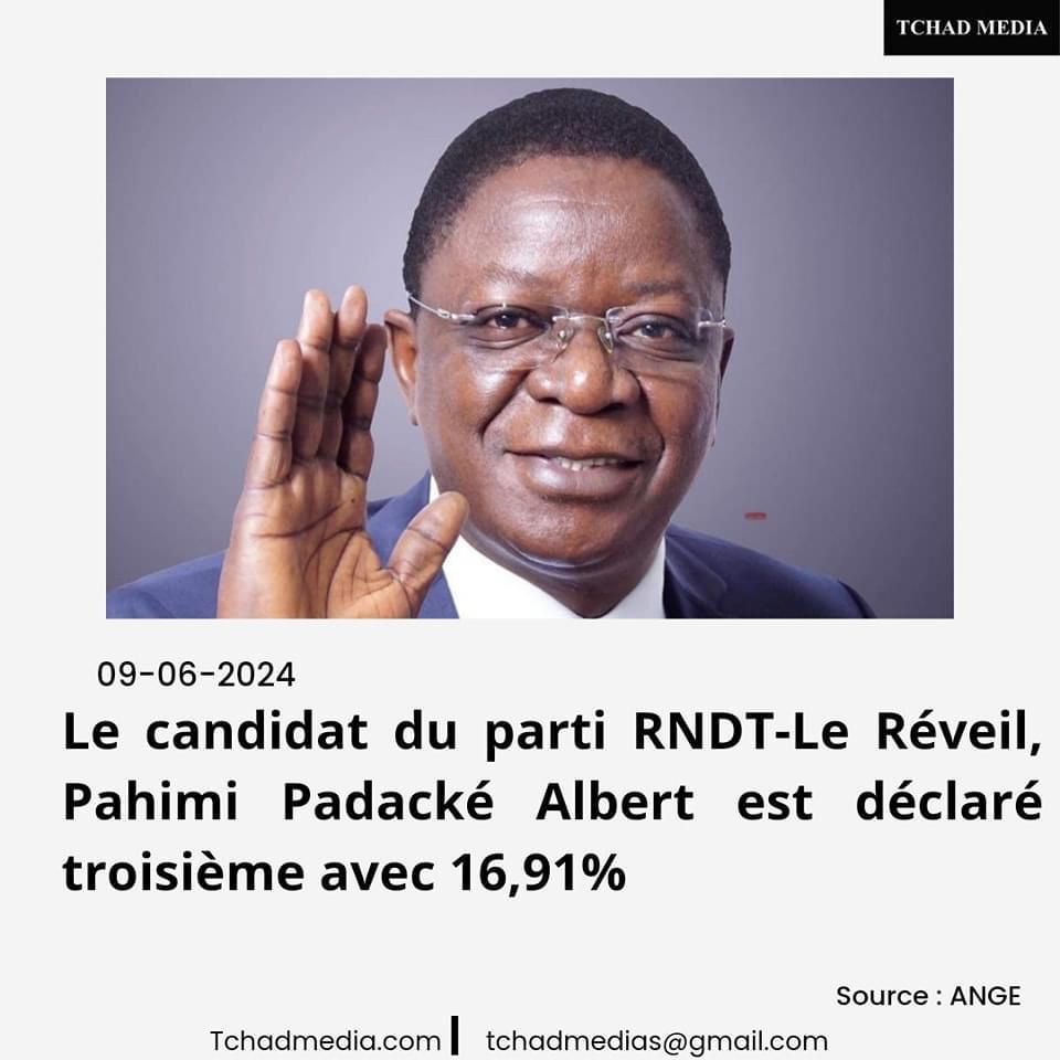 Tchad,l'ANGE (Agence nationale pour la gestion de l'election) vient de donner les resultats provisoires officiels de l'election présidentielle du 06 Mai 2024.