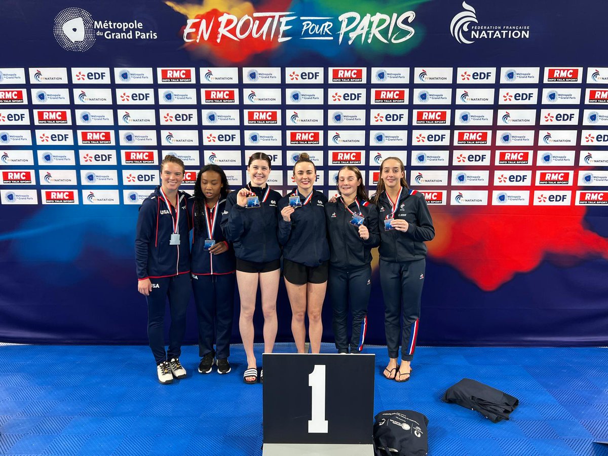 More synchro success at the Paris test event 🌟 Double 🌍 Championship medal-winning duo Lois Toulson & Andrea Spendolini-Sirieix combine for 🥇 in the Women's 10m Synchro at the new 🇫🇷 Olympic Aquatics Centre 🙌