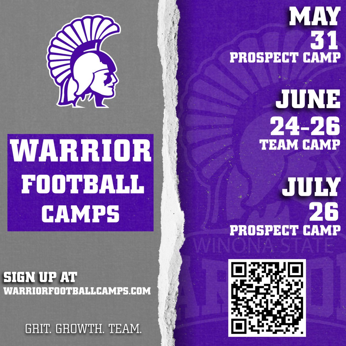 Camp season is right around the corner. Sign up today and improve your skills while competing with some of the best! 🔗warriorfootballcamps.com