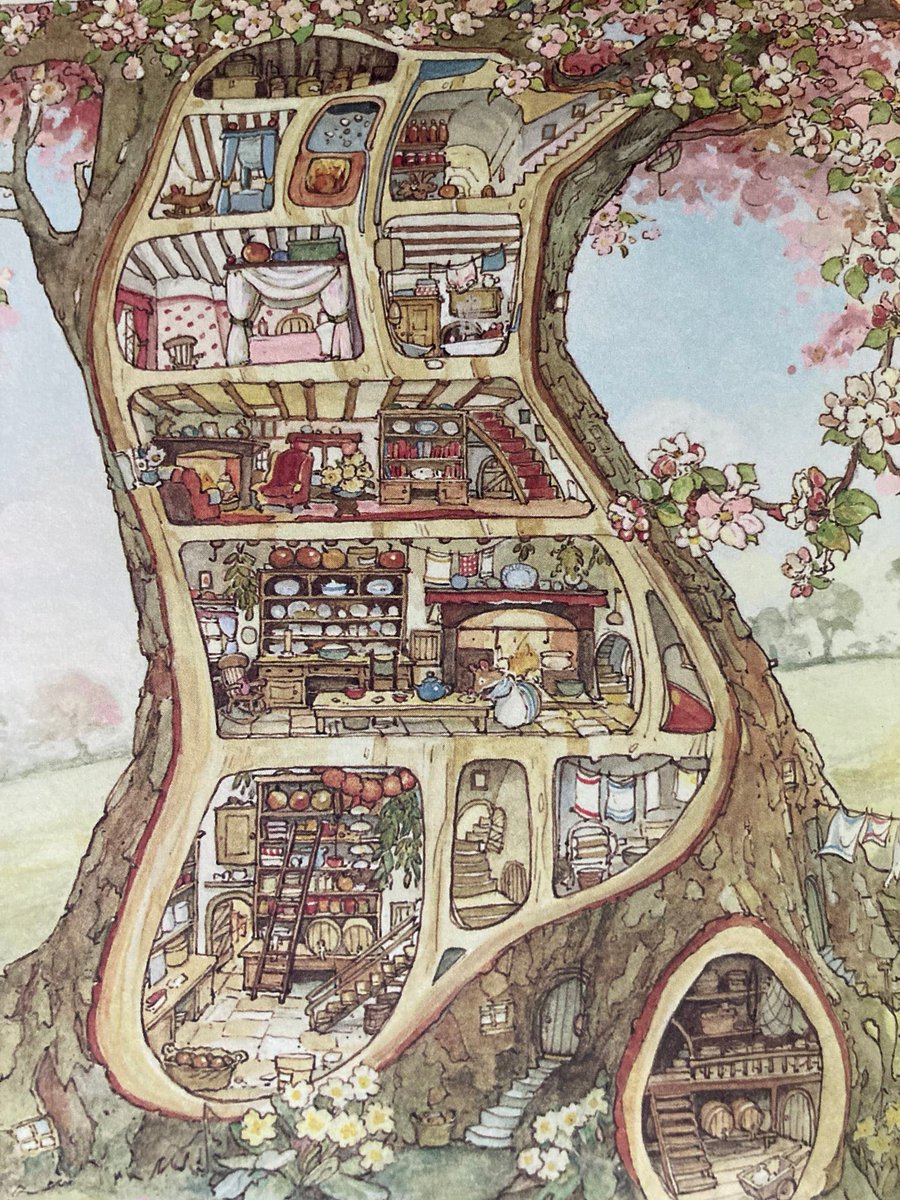 The coziness of Brambly Hedge architecture in spring