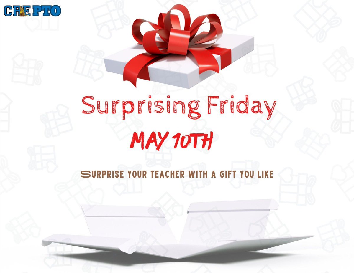 As we close out Teacher Appreciation Week, let's end it on a high note! How about we surprise our amazing teachers with a little something special?
 Let's show them some extra love and appreciation! Let's make their day and wrap up this week with a big smile! <a href="/CRECoyotes/">Canyon Ranch Elementary</a>