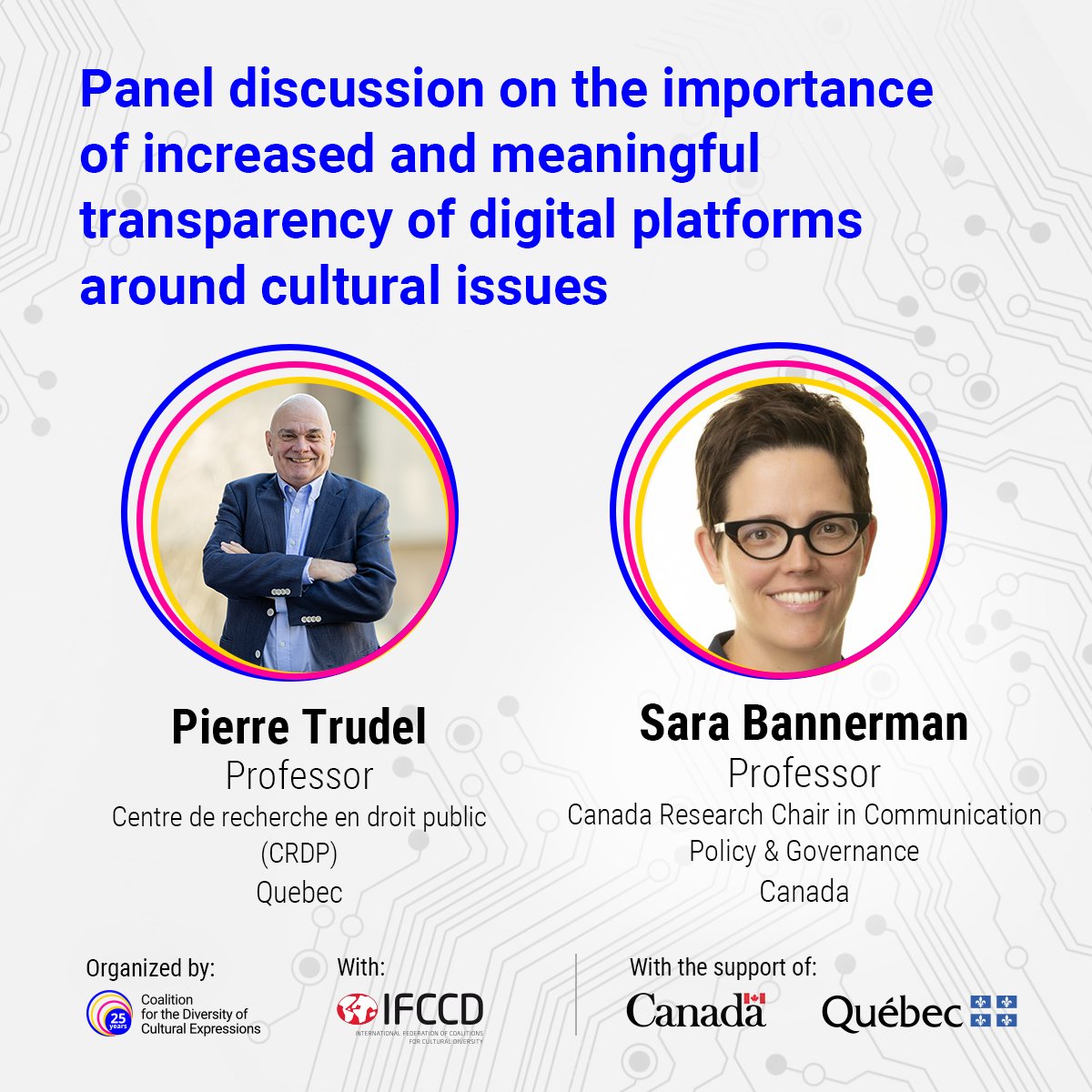 CDEC-CDCE (@cdec_cdce) on Twitter photo 📅 May 27 | 📍 Quebec City 💡 Discuss "The Importance of Transparency in Digital Platforms on Cultural Issues" at "Promoting Our Cultures in the Digital Age" with <a href="/pierretrudel/">Pierre Trudel</a> and @sarabannerman. More info: cdec-cdce.org/en/evenements/… 📅 May 27 | 📍 Quebec City 💡 Discuss "The Importance of Transparency in Digital Platforms on Cultural Issues" at "Promoting Our Cultures in the Digital Age" with <a href="/pierretrudel/">Pierre Trudel</a> and @sarabannerman. More info: cdec-cdce.org/en/evenements/…