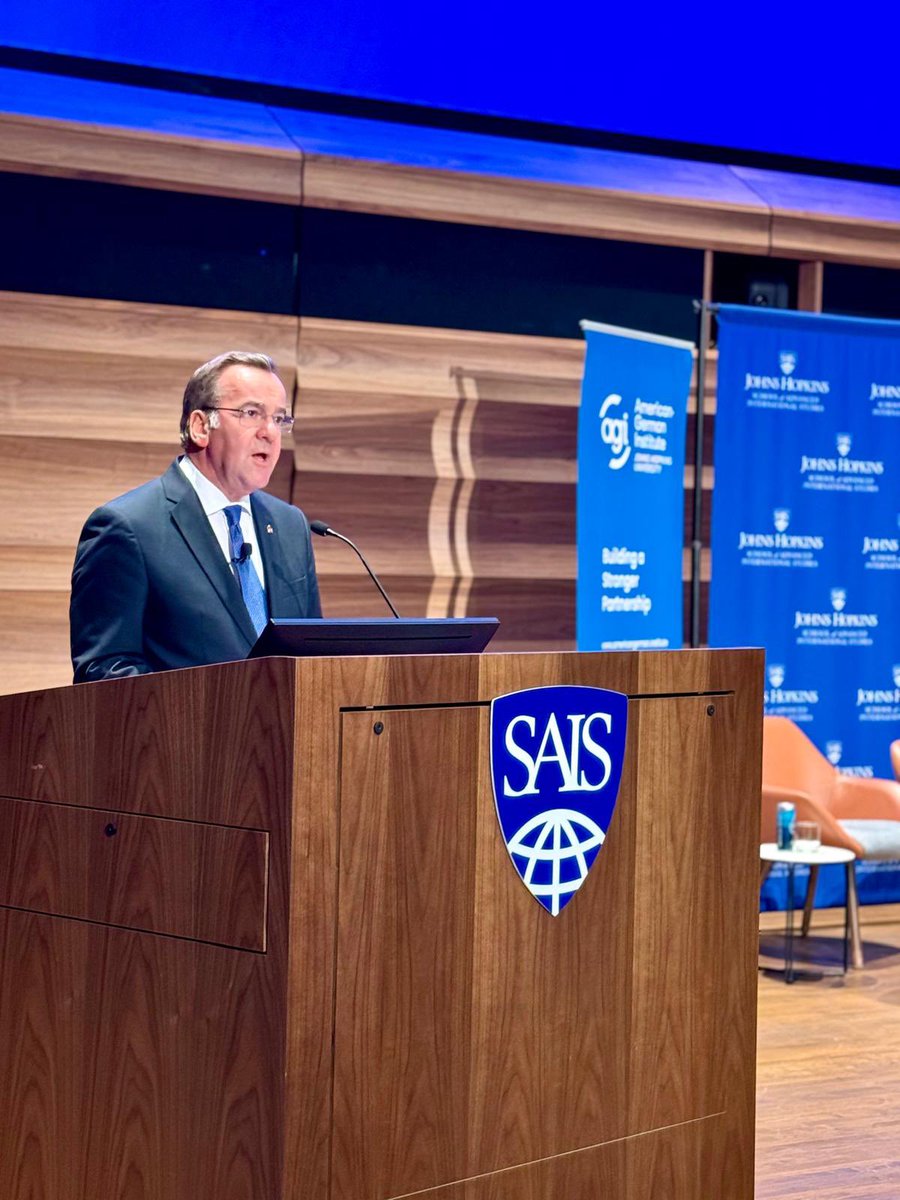 NATO is central to our security and we don’t take it for granted. As Defense Minister Pistorius made clear @SAISHopkins, we’re working hard to strengthen the European pillar within NATO and we’re willing to take the lead. “Two percent are our floor, not our ceiling”. @amgerinst