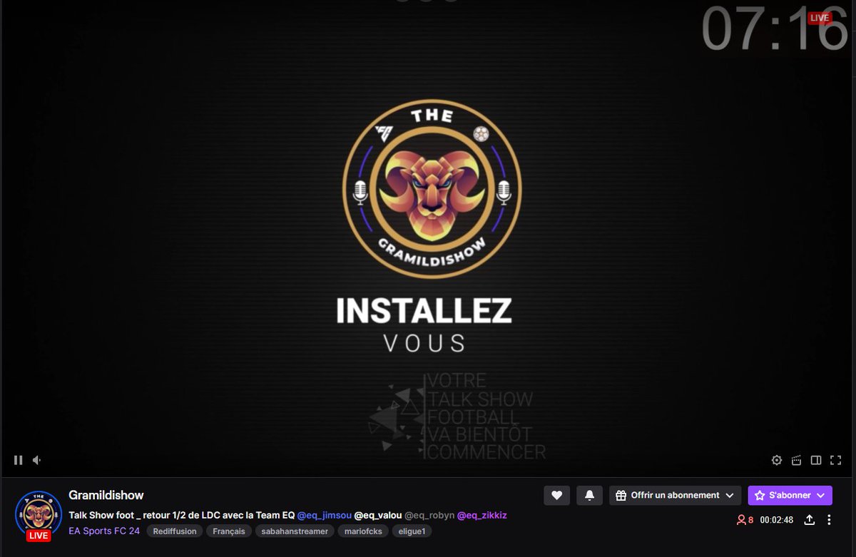 La Team EQ débarque dans le Gramildishow de <a href="/gramildinho/">Gramildinho</a> !!!! 🔥
Rejoins nous ici : twitch.tv/gramildishow