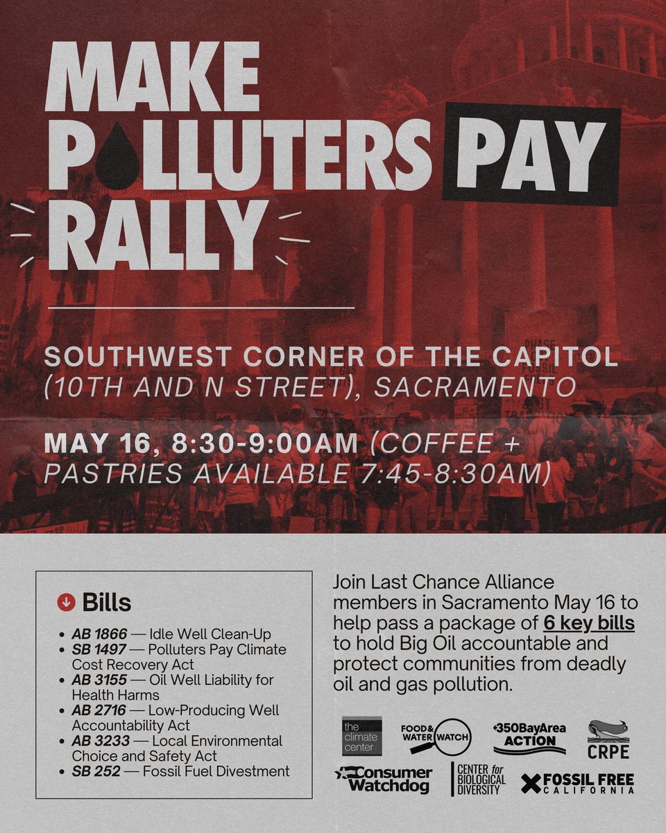 ✊JOIN US in Sacramento May 16 and let’s #MakePollutersPay!!! See you there!