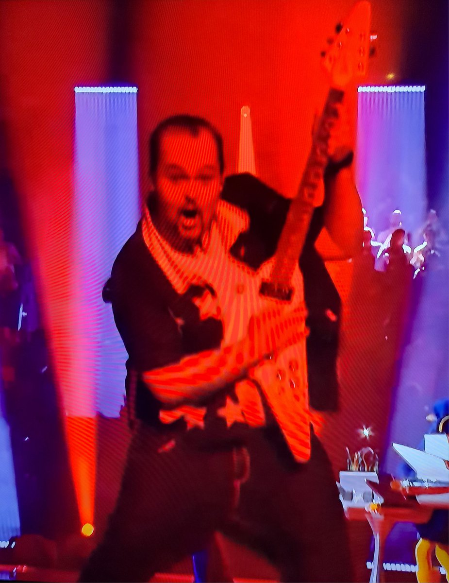 Nice to see Barry from Eastenders playing the guitar for The Netherlands! #EUROVISION