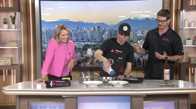 Nick Levesque & Brandon Kaye of Vancouver Firefighters Charities (@IAFF18) stop by CTV Morning Live to tell @Keri_Adams about their new fundraiser, 'Fire in Your Kitchen' & a unique collaboration with @OkanaganSpirits! 🧑‍🚒 bc.ctvnews.ca/video/c2919131…