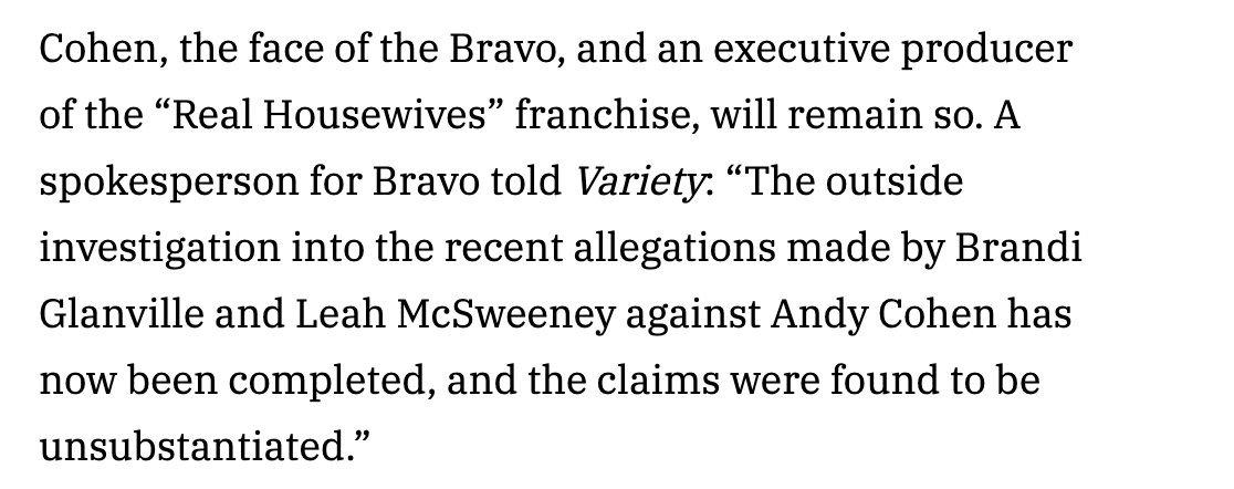 People of @BravoTV, brace yourselves for lots of news: #WWHL has been renewed, and @Andy has been cleared by an outside investigation. wp.me/pc8uak-1lE7n0