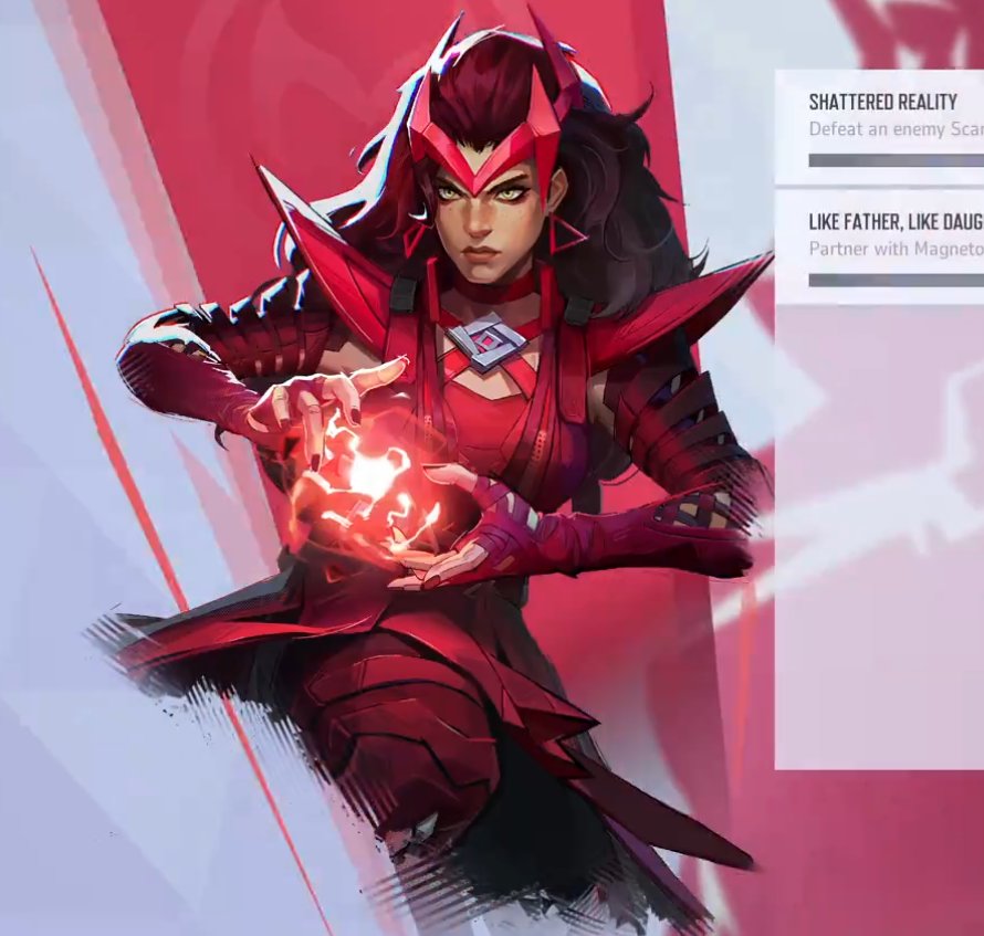 Scarlet Witch art portrait in Marvel's RIVALS game.