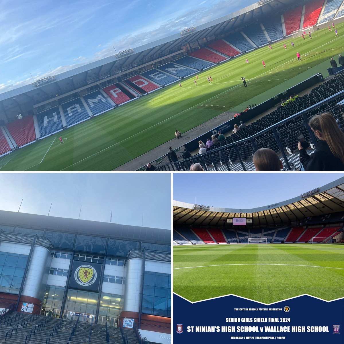 Great night at @HampdenPark for the @sschoolsfa Senior Shield between @stninianshigh & @wallacehighsch ⚽️ An unbelievable experience for all the Girls playing at our National Stadium 🙌🏻 The Girls should be very proud of themselves, fantastic efforts on that huge park👏🏻 ❤️⚽️