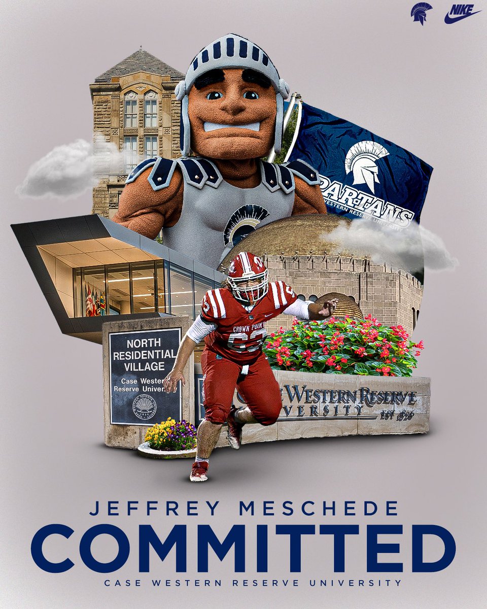 Welcome to CWRU, <a href="/MeschedeJeffrey/">Jeffrey Meschede</a>!

🖊️ Jeffrey Meschede | OL | Crown Point HS | Crown Point, IN

#BlueCWRU | #RollSpartans | #d3fb