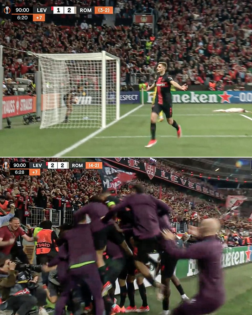 BAYER LEVERKUSEN HAVE DONE IT AGAIN! WE HAVE NEVER SEEN ANYTHING LIKE THIS! ANOTHER LATE GAME EQUALIZING GOAL! 2-2 AND 49 GAMES UNBEATEN! THIS IS FOOTBALL PERFECTION!!!