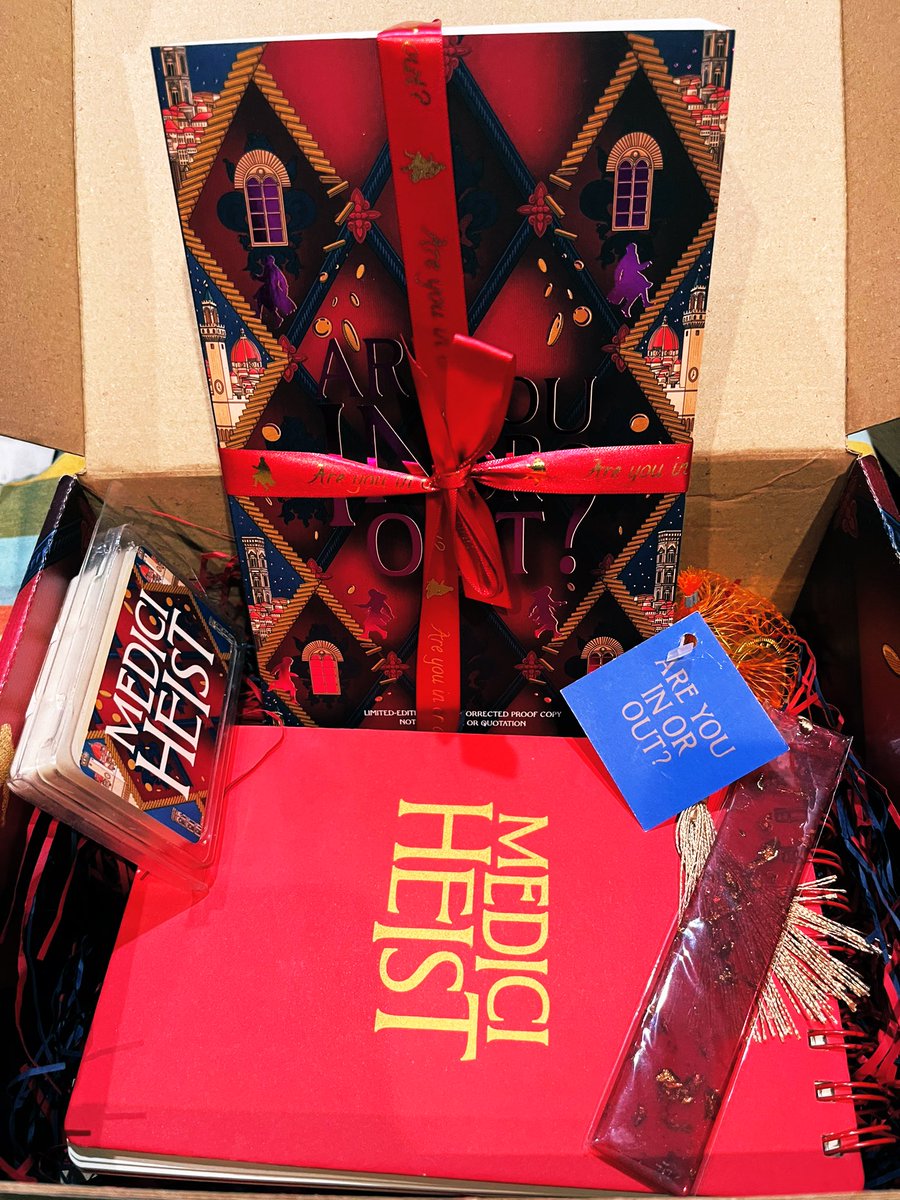#BookMail I think I might need a few minutes to well get down off the roof let alone the ceiling 😂…Wow, I am stunned, humbled and so excited about this wonderful, fun and intriguing book #MediciHeist by @SchneiderJamz published by @AtomBooks @LittleBrownUK it’s out 6th August