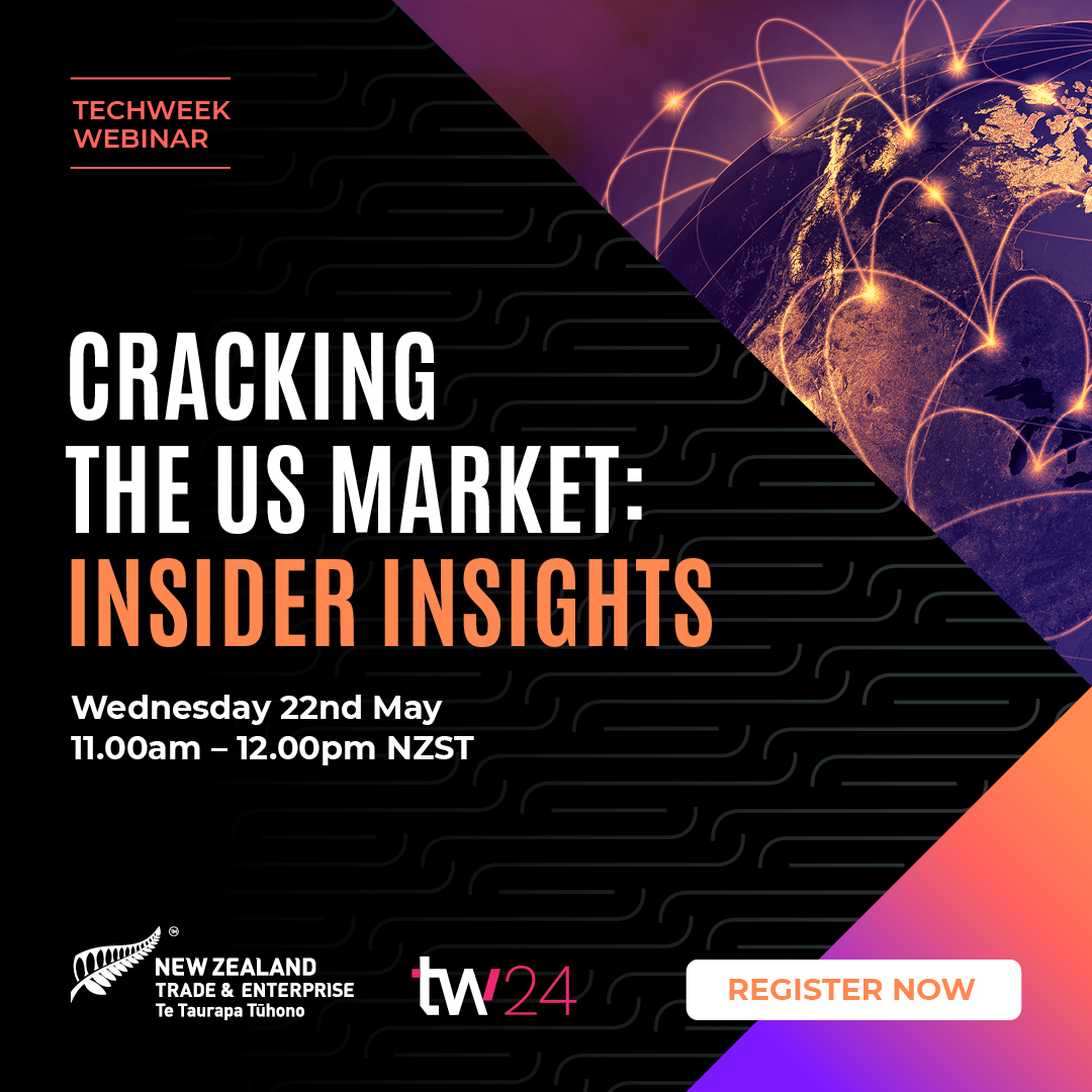 NZTEnews's tweet photo. Tackling the US takes grit, focus &amp; deep understanding of customers problem you’re solving. Join seasoned entrepreneur Tim Boyle at #Techweek24 to hear about his experiences entering the US; lessons learned &amp; advice for NZ tech businesses. Register here: https://t.co/qGXBPwPDSs https://t.co/On0Ty0HSTa
