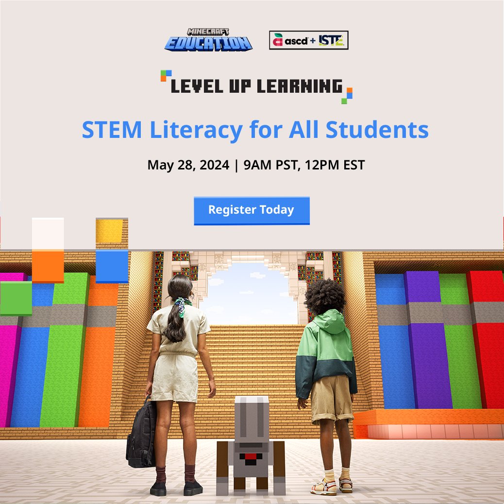 👩🏽‍🔬 Explore how Atlanta Public Schools (@apsupdate) is reshaping #STEM education across the curriculum with Minecraft Education in this free webinar from #MinecraftEdu, @ISTEofficial, and @ASCD to learn more. 👉🏽Register at msft.it/6016YpSep #LevelUpLearning #FreePD