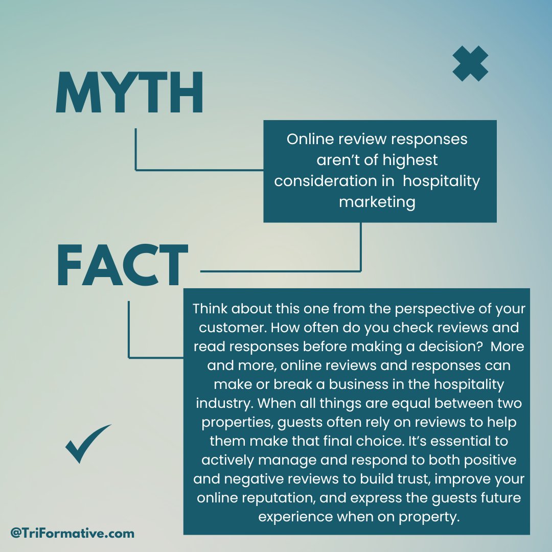 Join us as we separate myth from reality! ------- Follow: @Triformative ------- #factoftheday #factsonfacts #factsonly #dailyfact #myth #myths #paidreview #hospitalitymanagement #hospitalitylife #hospitalityjobs #TriFormative #TonyaSweetser #businessconsultant