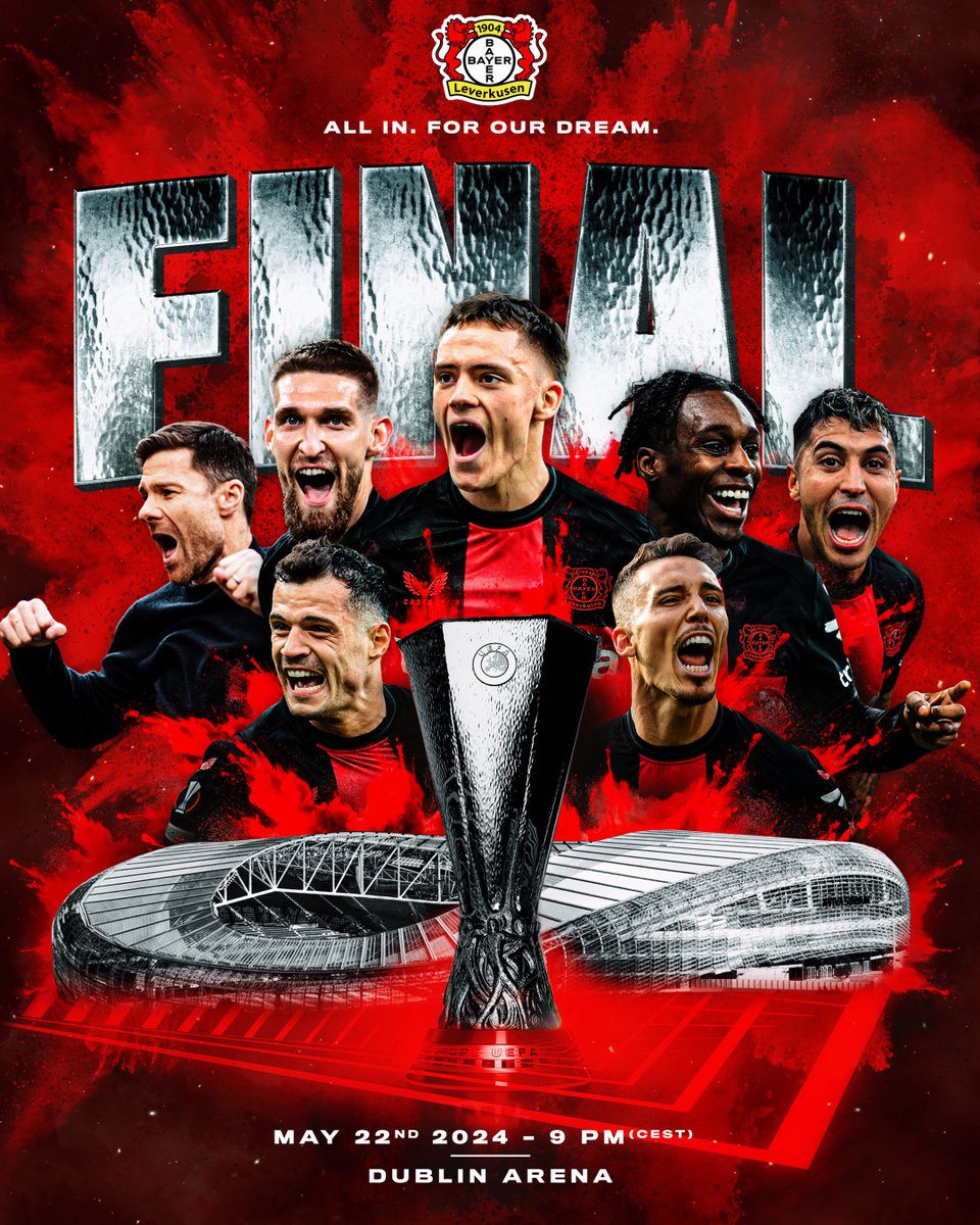 Sláinte! 🇮🇪🏆 WE'RE GOING TO DUBLIN BABY! 🖤❤️ #B04ASR | #Bayer04 #UEL #aCROSSeurope @EuropaLeague