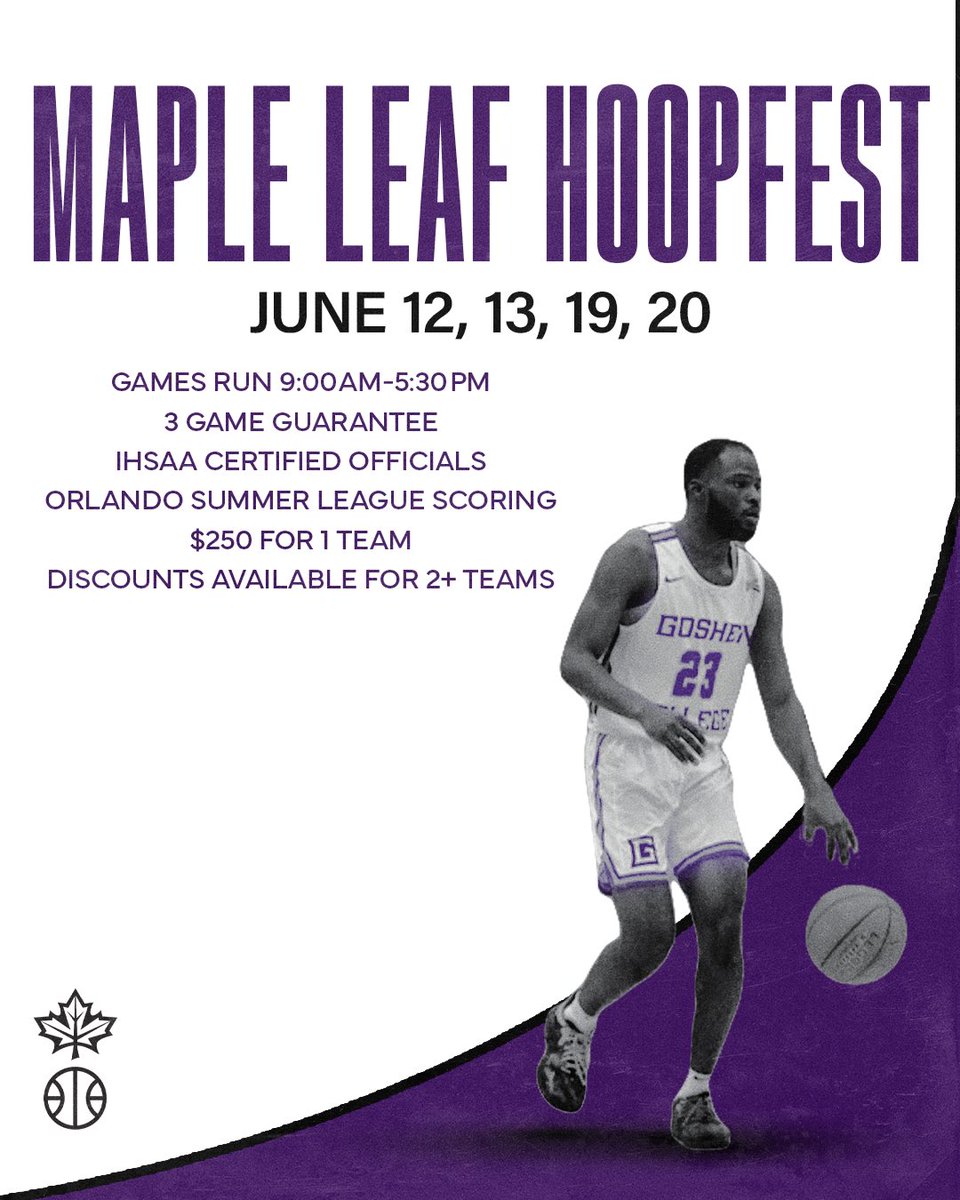 Goshen College Men's Basketball (@gcmapleleafs_mb) on Twitter photo Spots still left for our Hoopfest, contact <a href="/CoachBow50_/">Erik Bowen</a> with any questions or to register! We look forward to hosting you and your team! Spots still left for our Hoopfest, contact <a href="/CoachBow50_/">Erik Bowen</a> with any questions or to register! We look forward to hosting you and your team!