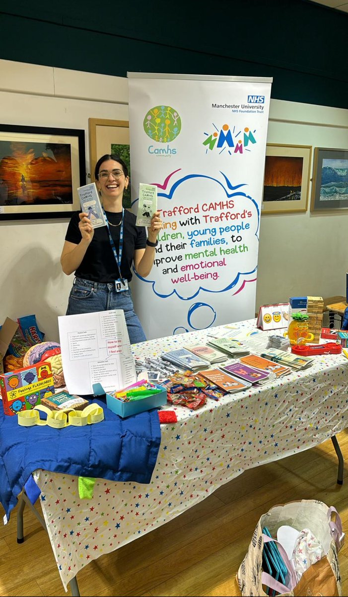 So good to be part of #reset24 organised by the wonderful <a href="/calmcic/">calmconnections</a>. Here’s my lovely colleague Jane at our #CAMHS stall. Thanks Emma for organising another fab event to highlight ways to support young people’s mental health 👏