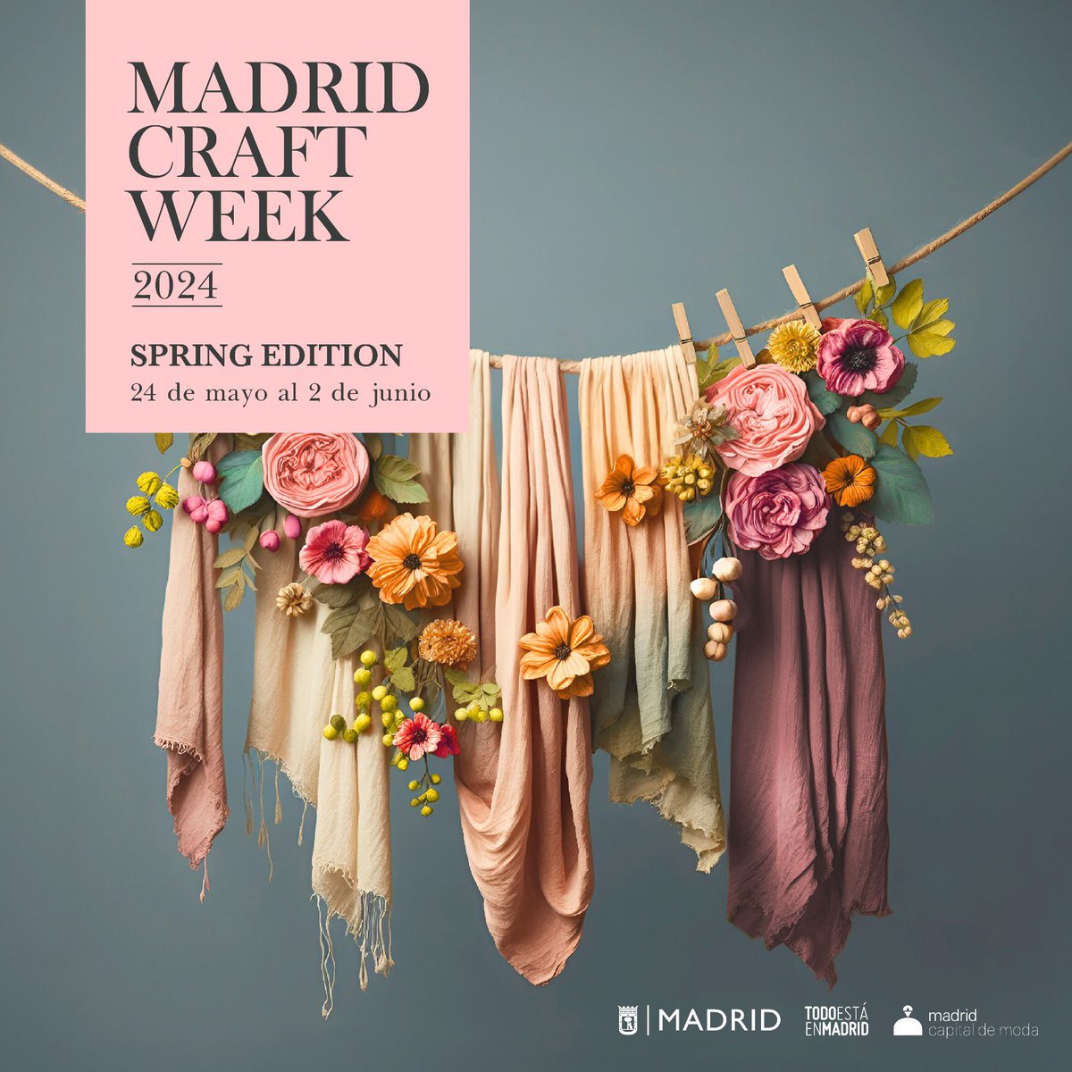 ¡Atención! Save the date!📝 Del 24 de mayo al 2 de junio, comenzará una nueva edición de Madrid Craft Week dedicada en esta ocasión a la artesanía y la moda.
Se acerca una nueva edición con exposiciones, exhibiciones, muestras, talleres y ¡muchas sorpresas más!🎊
#madridcraftweek