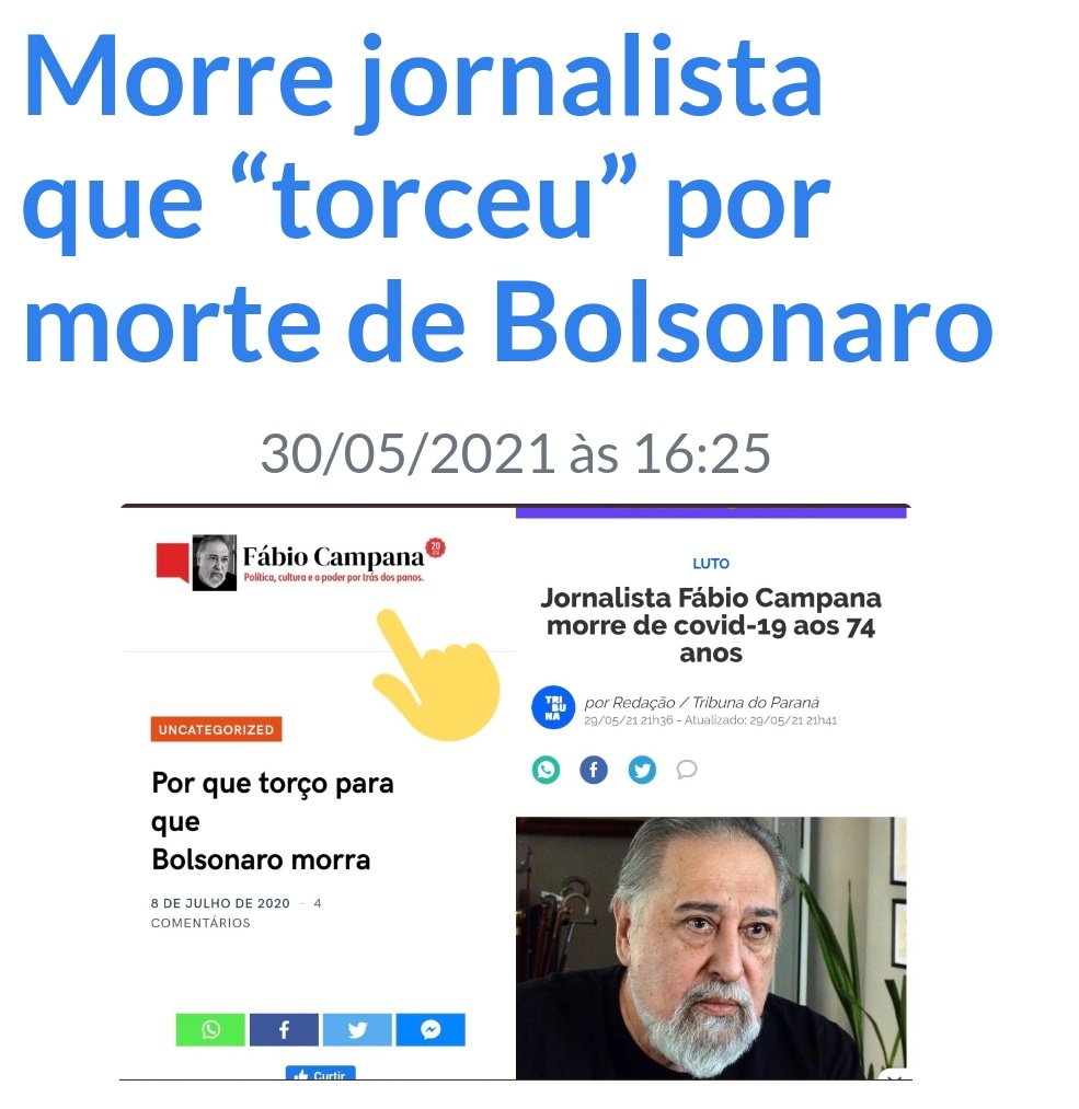 Pra quem tá postando Bolsonaro Morreu, fica o alerta ai: