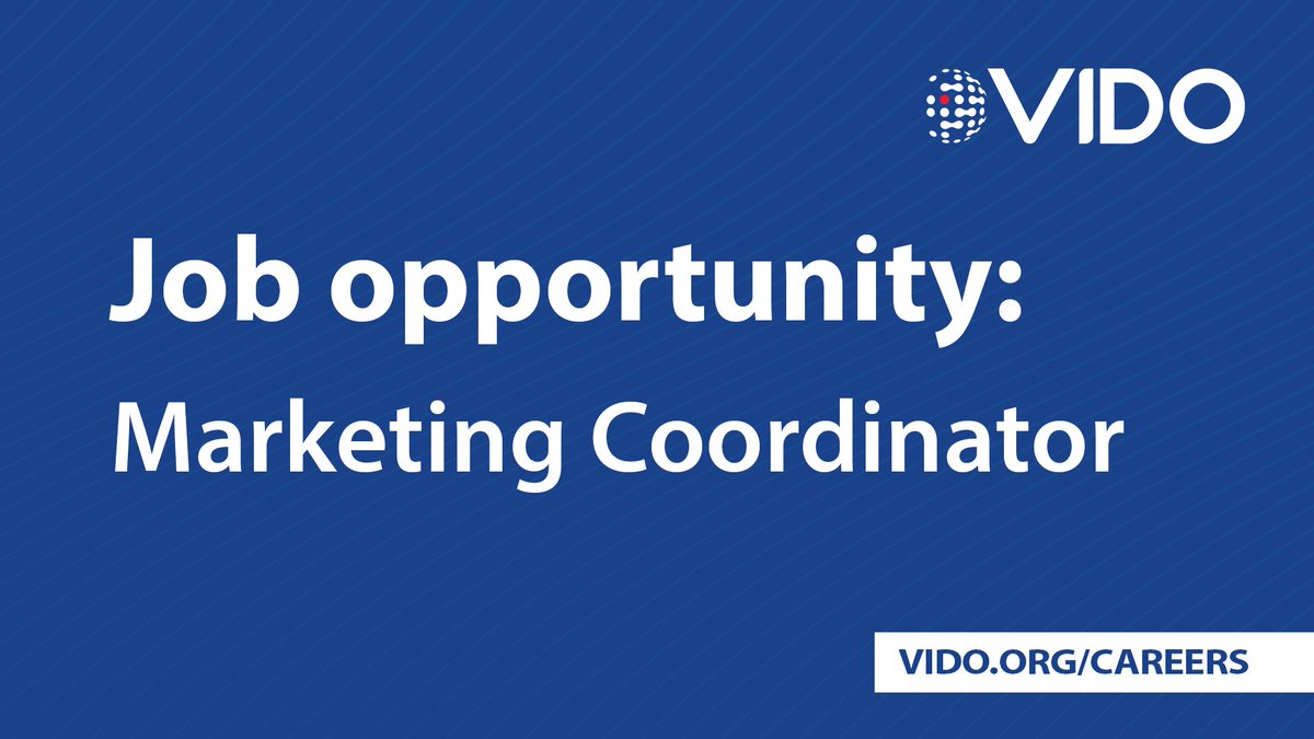 Are you a stand-out marketer and business communicator? We are hiring for a Marketing Coordinator to help promote our world-class research! For more information or to apply, visit: vido.applytojobs.ca/marketing/30184 #WorkWithVIDO #WorkWithUs #MarketingJob #PromoteResearch