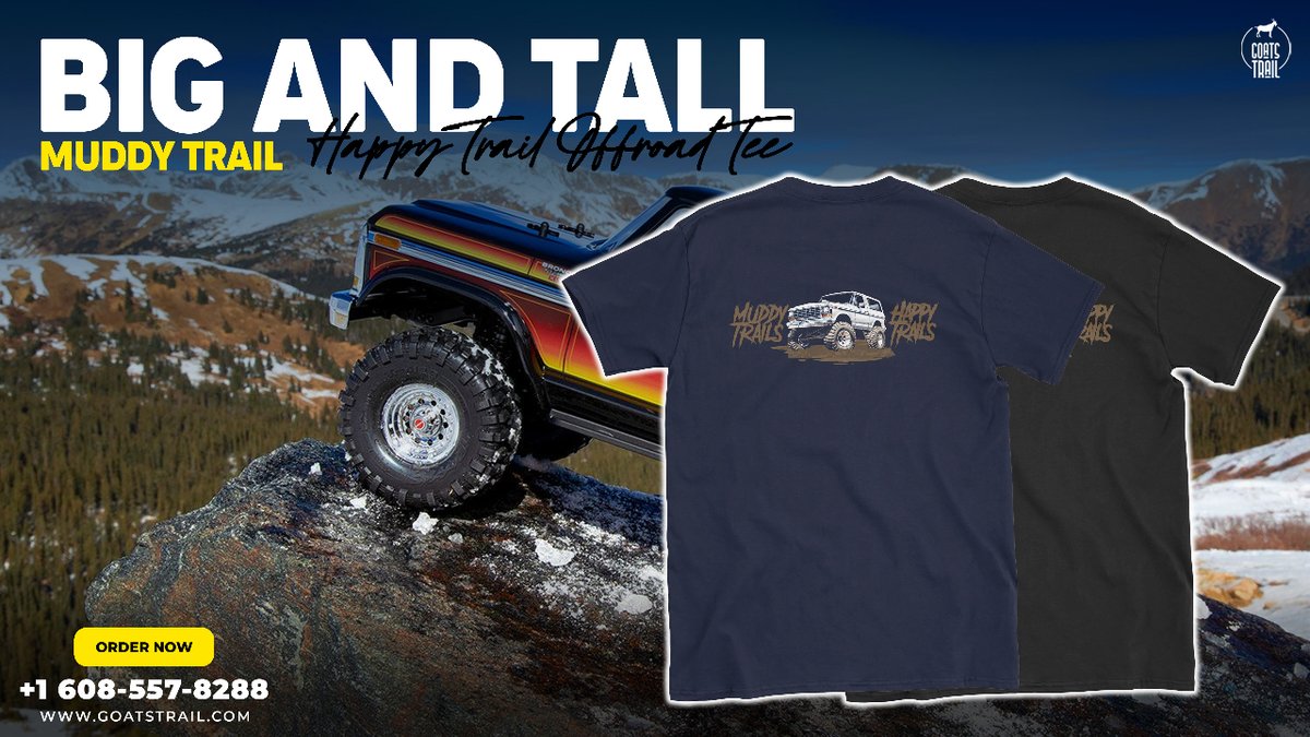 Gear up for adventure with @GoatsTrailCo Big and Tall - Muddy Trail, Happy Trail Offroad Tee! 🚙💨 Designed for thrill-seekers of all sizes, it's time to hit the trails in style. Grab your now! Shop Now: goatstrail.com/collections/me… #OffroadAdventure #AdventureApparel